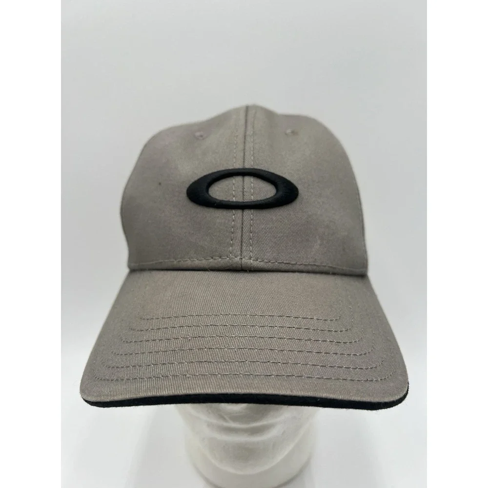 Oakley Gray Black Ellipse Logo Snapback Baseball Cap Hat One Size Adjustable